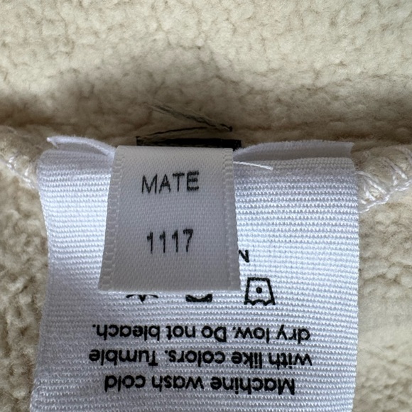 MATE the Label Fleece Cropped Sweatshirt in Bone Sz S - Picture 9 of 9